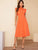  Tie Neck Ruffle Trim Fit & Flare Dress