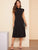  Solid Ruffle Armhole Fit and Flare Dress