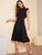  Solid Ruffle Armhole Fit and Flare Dress