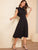  Solid Ruffle Armhole Fit and Flare Dress