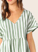 Keyhole Back Striped Smock Dress
