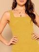 Solid Rib-knit Bodycon Tank Dress