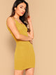 Solid Rib-knit Bodycon Tank Dress