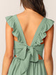 Ruffle Trim Tie Back Dress