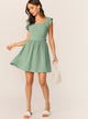 Ruffle Trim Tie Back Dress