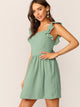 Ruffle Trim Tie Back Dress