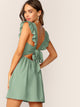 Ruffle Trim Tie Back Dress