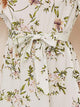 Floral Print Ruffle Hem Belted Dress