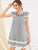 Lace Panel Embroidery Striped Babydoll Dress