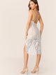 Crisscross Back Split Hem Lace Dress