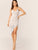 Crisscross Back Split Hem Lace Dress