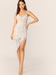 Crisscross Back Split Hem Lace Dress