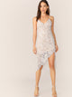 Crisscross Back Split Hem Lace Dress