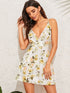 Floral Print Surplice Neck Cami Sundress