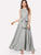 Striped Bow Tie Waist Maxi Dress