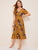 Floral Print Surplice Front Ruffle Hem Dress