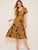 Floral Print Surplice Front Ruffle Hem Dress