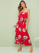 Foldover Front Floral Print Wrap Tube Dress