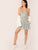 Ditsy Floral Empire Waist Ruffle Hem Ruched Slip Dress
