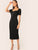 Hook and Eye Front Sweetheart Neck Pencil Dress