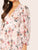 Surplice Neck Button Backless Ruffle Trim Flare Dress