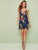 Double V-Neck Floral Print Cami Dress