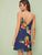 Double V-Neck Floral Print Cami Dress