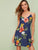 Double V-Neck Floral Print Cami Dress