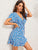 Flutter Sleeve Tie Side Flippy Hem Wrap Dress