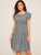 Striped Square Neck Fit & Flare Dress