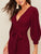 Self Belted Split Hem Surplice Wrap Dress