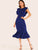 Ruffle Trim Zip Back Fishtail Dress