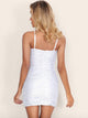 Zip Back Ruched Detail Mini Bodycon Slip Dress