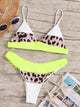 Leopard Colorblock Triangle Top With High Cut Bikini