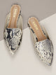 Faux Suede Pointy Toe Loafer Mules