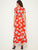 Large Floral Print Ruffle Hem Belted Surplice Dress
