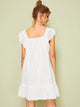 Eyelet Embroidery Square Neck Ruffle Hem Dress