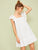 Eyelet Embroidery Square Neck Ruffle Hem Dress