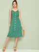 Ditsy Floral Print Button Front Cami Dress