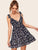 Knot Shoulder Backless Ruffle Hem Slip Dress