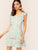 Tie Back Ruffle Trim Ditsy Floral Layered Dress
