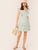 Tie Back Ruffle Trim Ditsy Floral Layered Dress