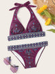 Halter Tribal Print Bikini Set