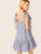 Knot Shoulder Drop Waist Striped Dress