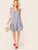 Knot Shoulder Drop Waist Striped Dress