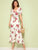Lace Insert Ruffle Hem Floral Maxi Shirt Dress