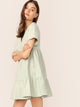 V-neck Ruffle Hem Babydoll Dress
