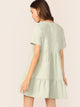 V-neck Ruffle Hem Babydoll Dress