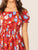 Off Shoulder Shirred Waist Floral Print Dress