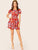 Off Shoulder Shirred Waist Floral Print Dress